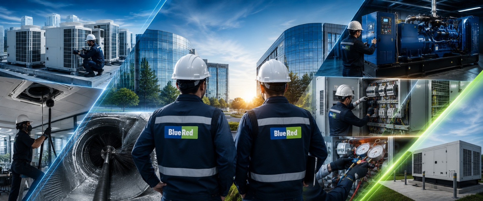 Equipo técnico de Blue Red trabajando en infraestructura crítica